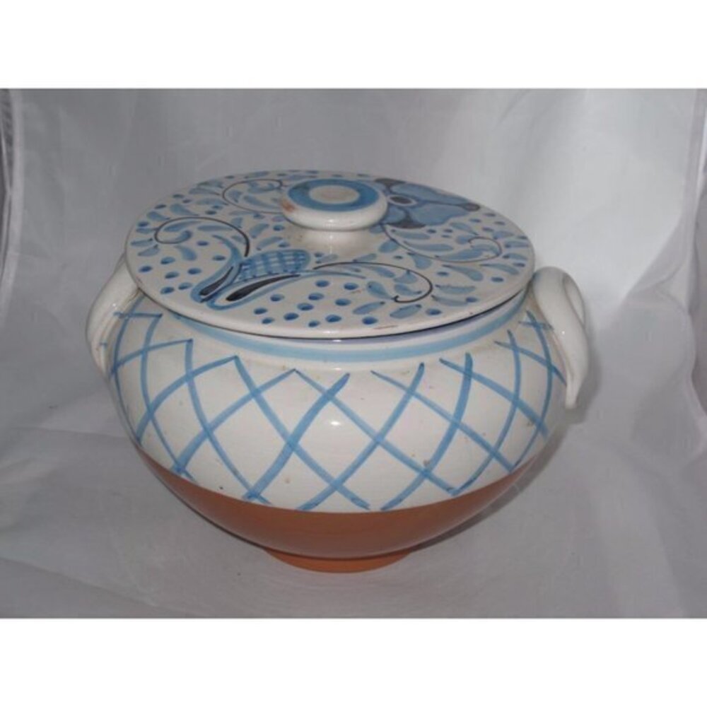 Bellini Italy Tureen Bowl w/ Lid Handles‎ Blue Flowers